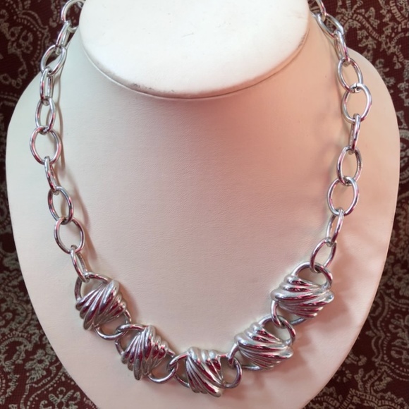 VTG 1980s Chunky Silver Chain Necklace 20 inch - Picture 1 of 8